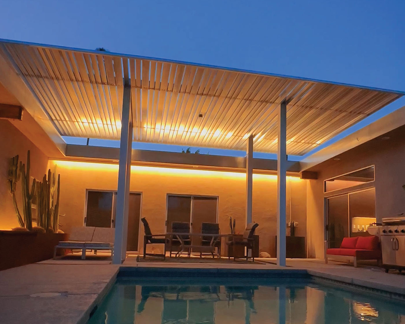 Palm Springs Shade Canopy at Night